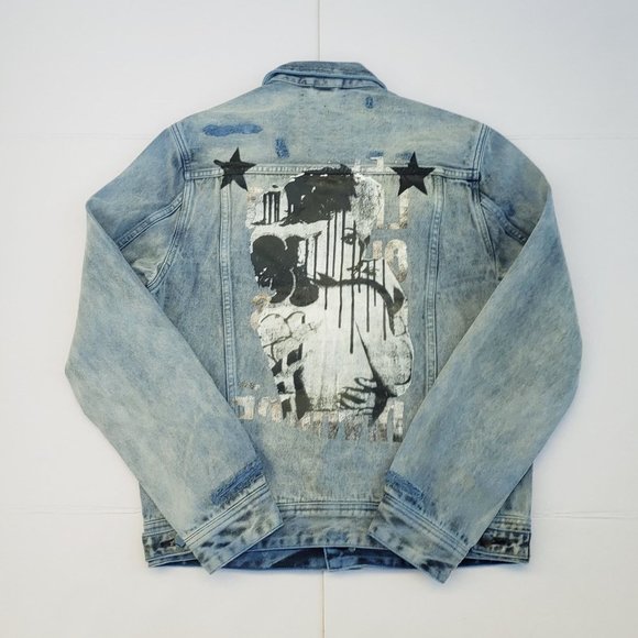 Guess Other - New GUESS Men's Dillon Denim Destroy Jacket sz M